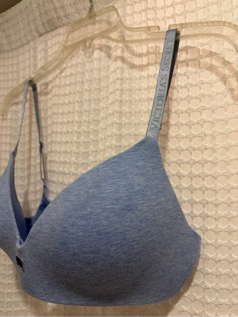 Victoria's Secret Heathered Light Blue Wireless Bra